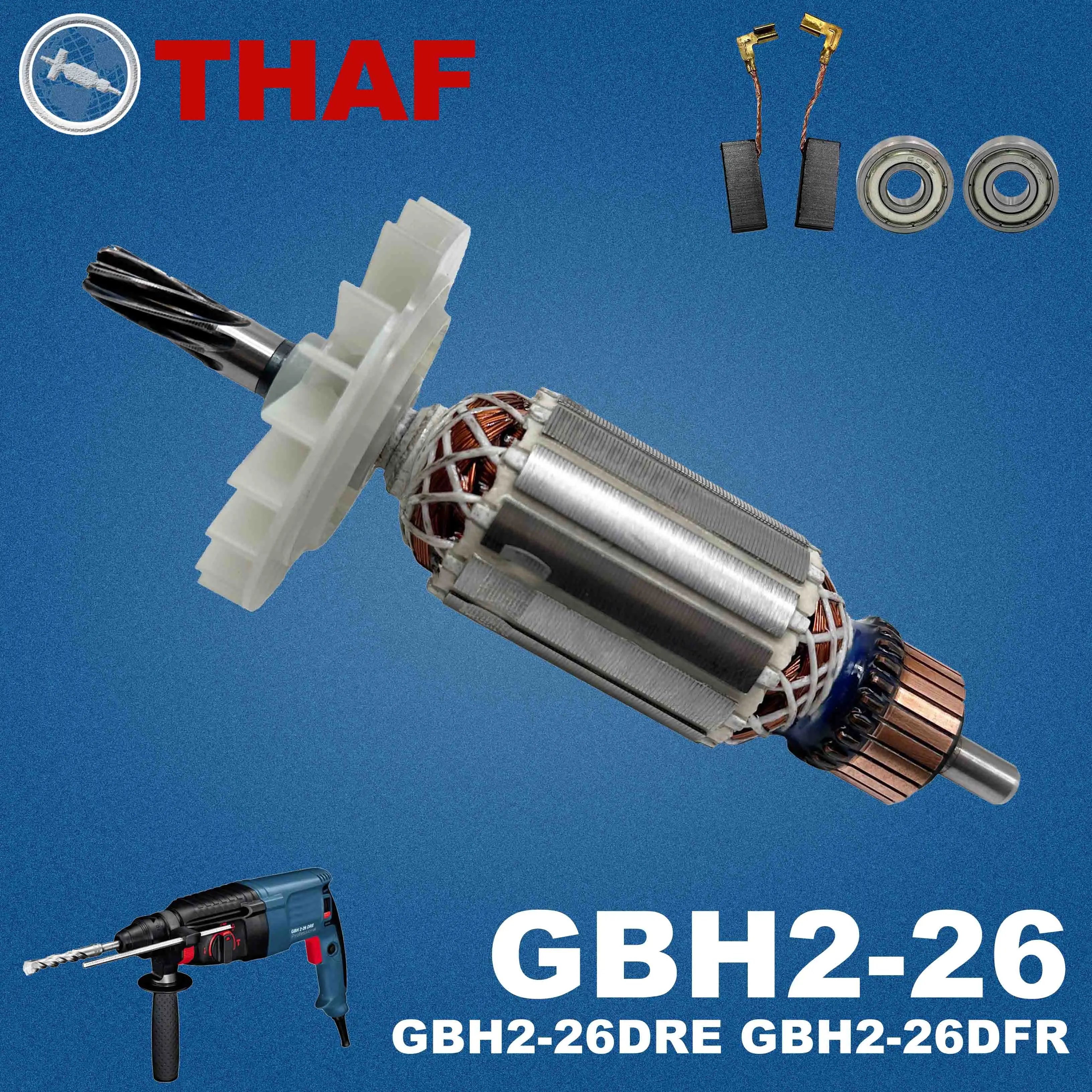 AC 220V 240V GBH2-26 GBH2-26DRE GBH2-26DFR Armadura Rotor Stator Field para BOSCH  Martelo De Perf Peças de reposição Furadeira de impacto GBH 2-26 DFR DRE