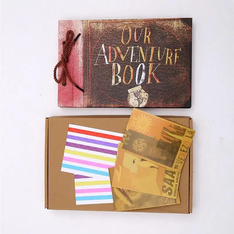 Best-selling DIY Photo Album Travel Scrapbook Adventure Vintage Leather Cord Bound Wirebound Photo Album Set Hot