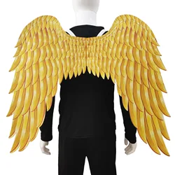 Foldable non-woven printing gold color archangel wings Halloween carnival performance props