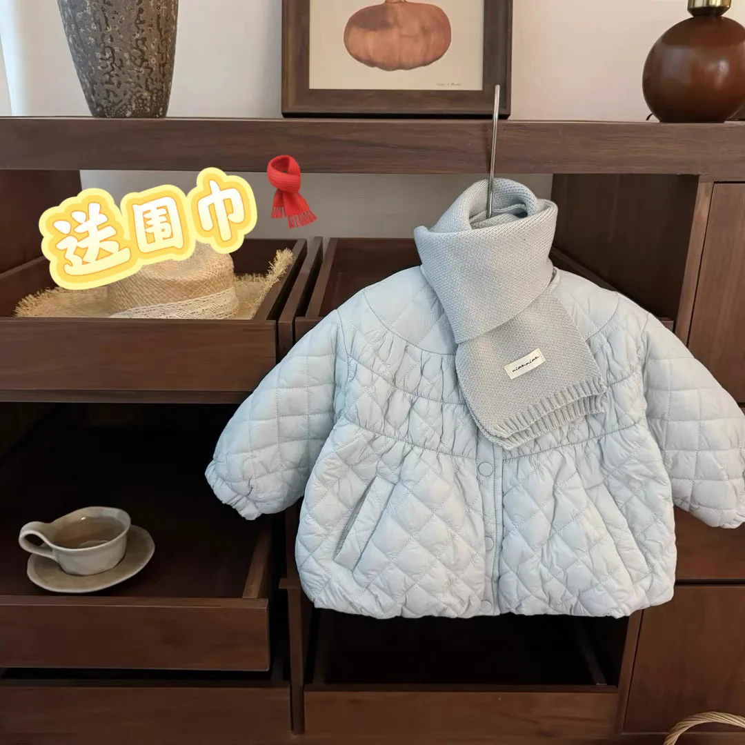 Coat Girls 2025 New Autumn and Winter Baby Cotton Children Winter Coat with Plush and Thick Cotton Coat