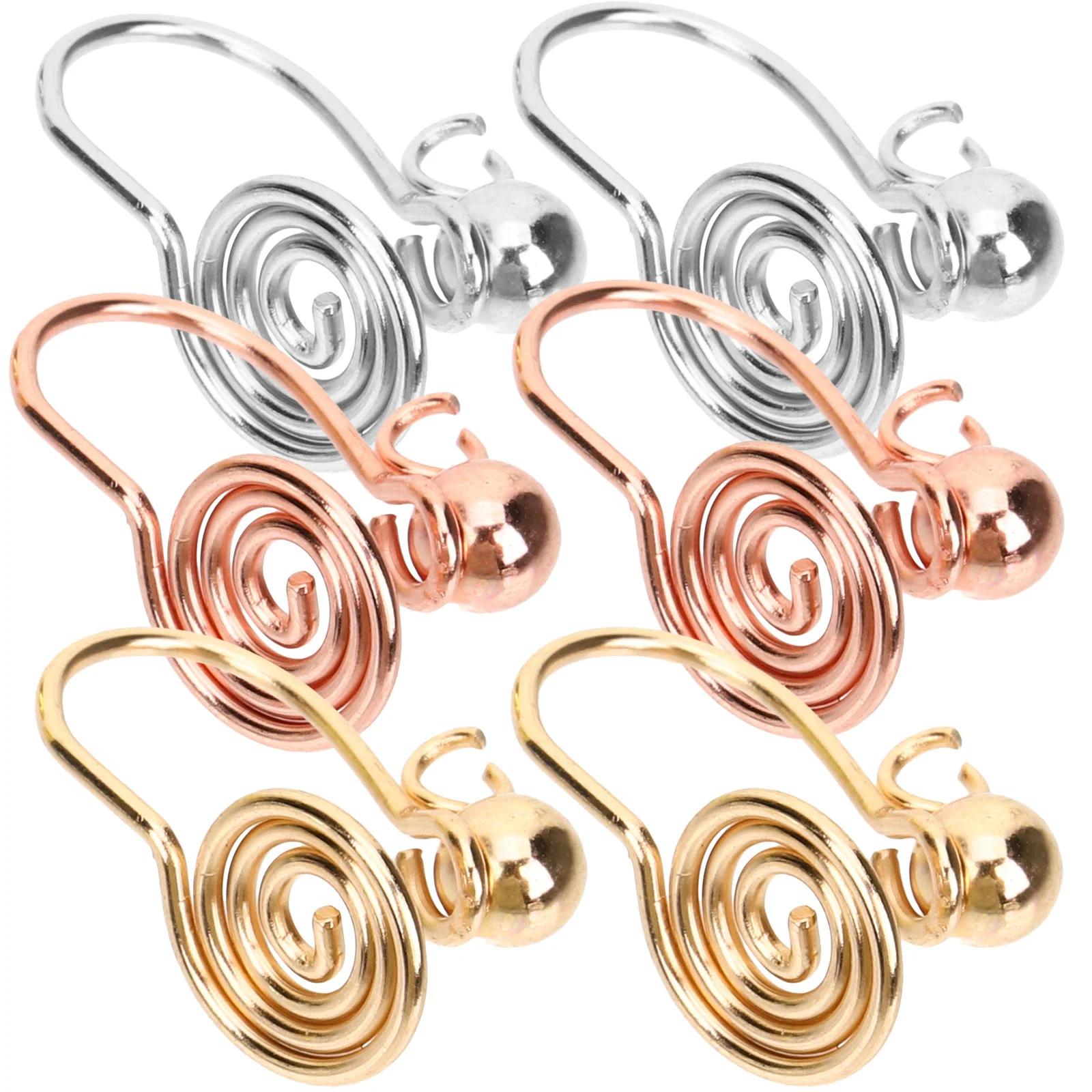 6 Pcs Spiral Keloid Earrings Child Miss Pressure for Women Stainless Steel Cartilage