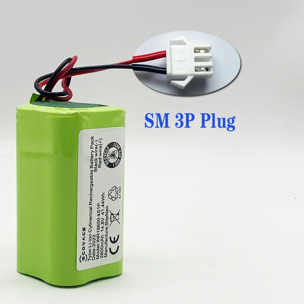 14.8V 2800mAh Li-ion Battery Pack SM 3P Plug For Airrobo P20 Robot Vacuum Cleaner