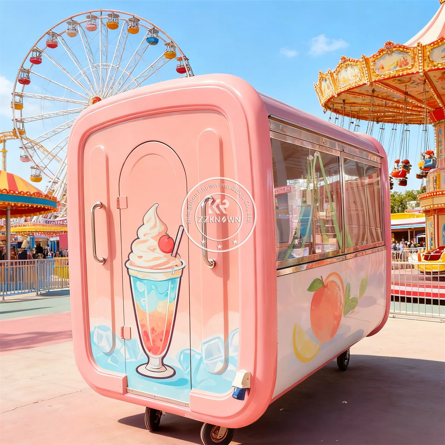 

Street BBQ Concession Trailer Coffee Bar Ice Cream Cart Food Trailer Mobile Restaurant Snack Fast Food Truck For Sale