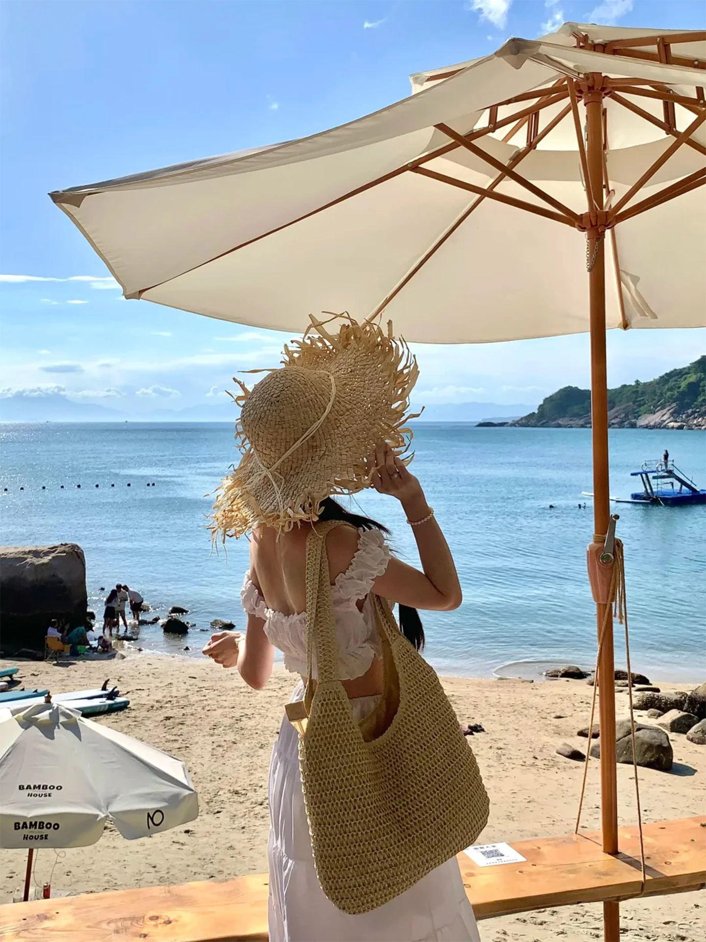 

Женский пляжный комплект для путешествий: белый топ с рукавами-фонариками и юбка с высокой талией, весенний уличный комплект из двух предметов