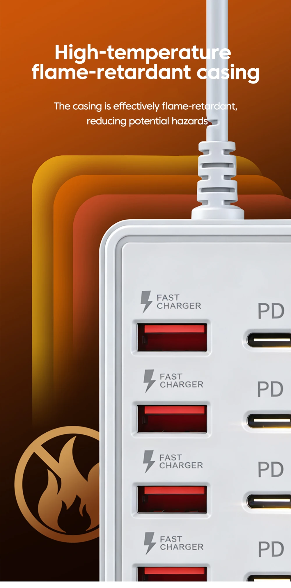 Elough 6 USB 6 PD HUB 2.0 Multi-Splitter Typ C USB 2.0 Erweiterungsadapter für PC Computer 1,2M Verlängerungskabel – Detail 8