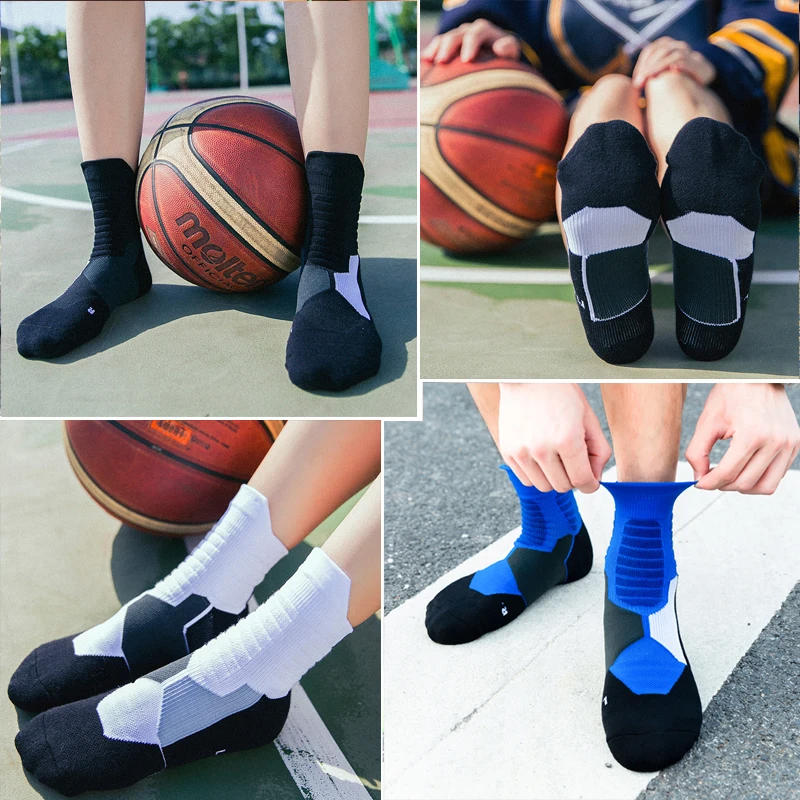 3 Pairs Professional Basketball Socks Sports Football Sock Outdoor Cycling Climbing Running Socks Breathable Deodorous Socks