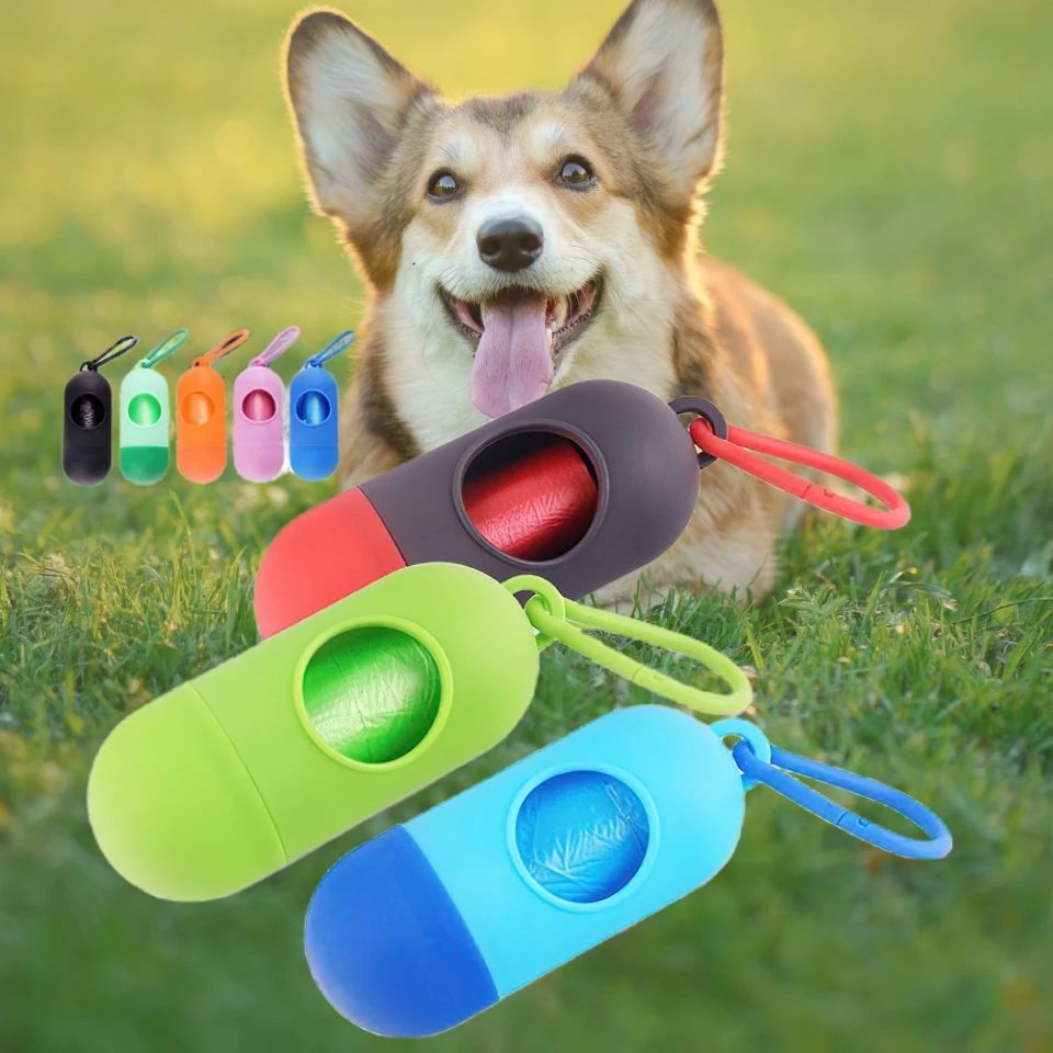 Dog Poop Bags With Dispenser Holder Clip Set Pet Waste Bag Pooper-scooper Bags Garbage Bag Dispenser Carrier Set Pet Accessories