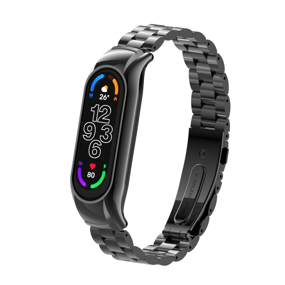 Strap For Xiaomi Mi  Strap Miband 6 5 4 3 Metal Wristbands For Xiaomi Mi Band 6 Bracelet Stainless Steel Watchband Accessories