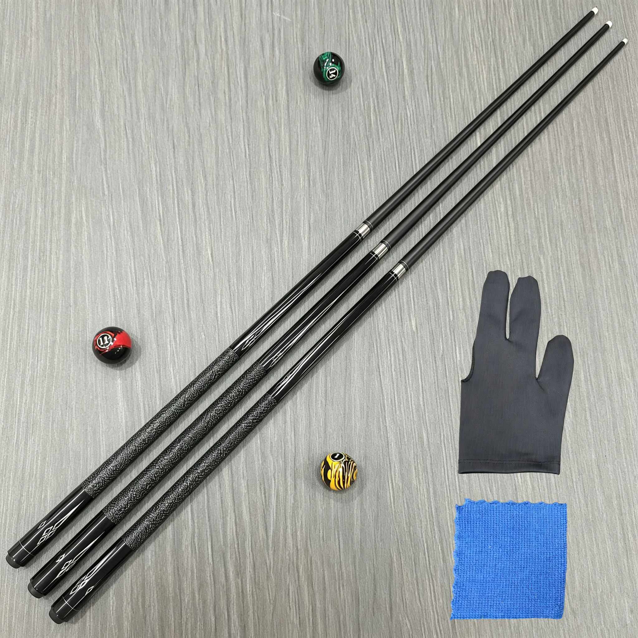 Premium single pool cue, assorted tip sizes & anti-slip wrap grip, perfect holiday gift.