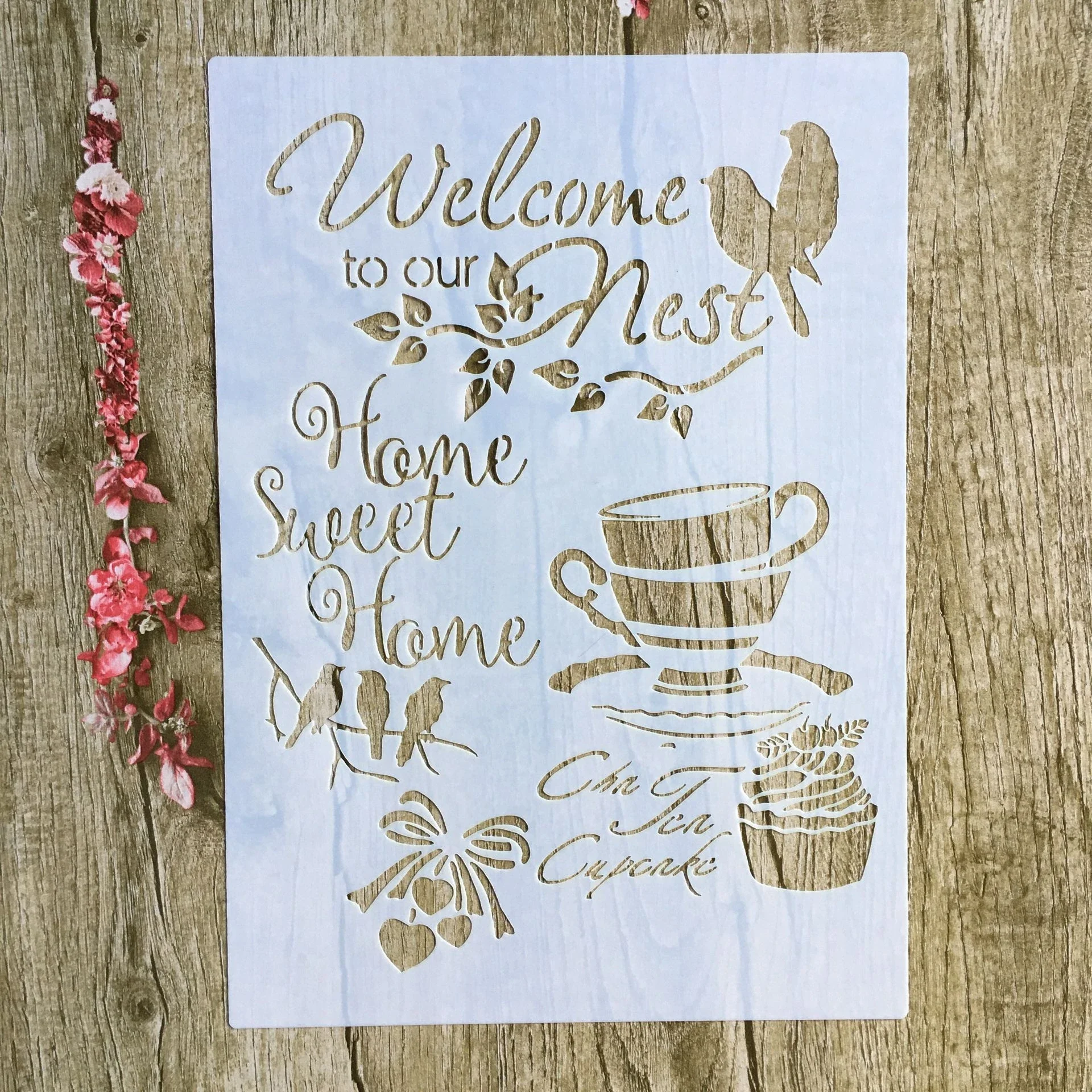 

A4 29 * 21 Welcome on the wall layered stencil painting scrapbook stamp album decoration embossed paper card template decoration