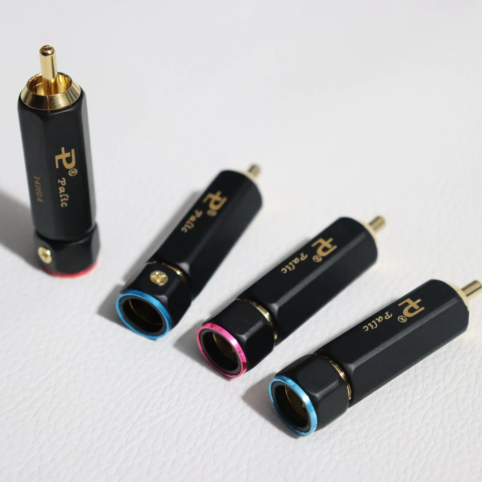 4Pcs High Quality Palic RCA Plug Gold-plated Hi-end Non-magnetic and no welding required RCA Male Connector copper shell