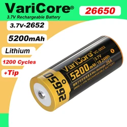 VariCore VC2652 5200mAh Li-ion 3.7v Rechargeable Battery 25A Discharge 3.6V Power batteries for Flashlight Headlight