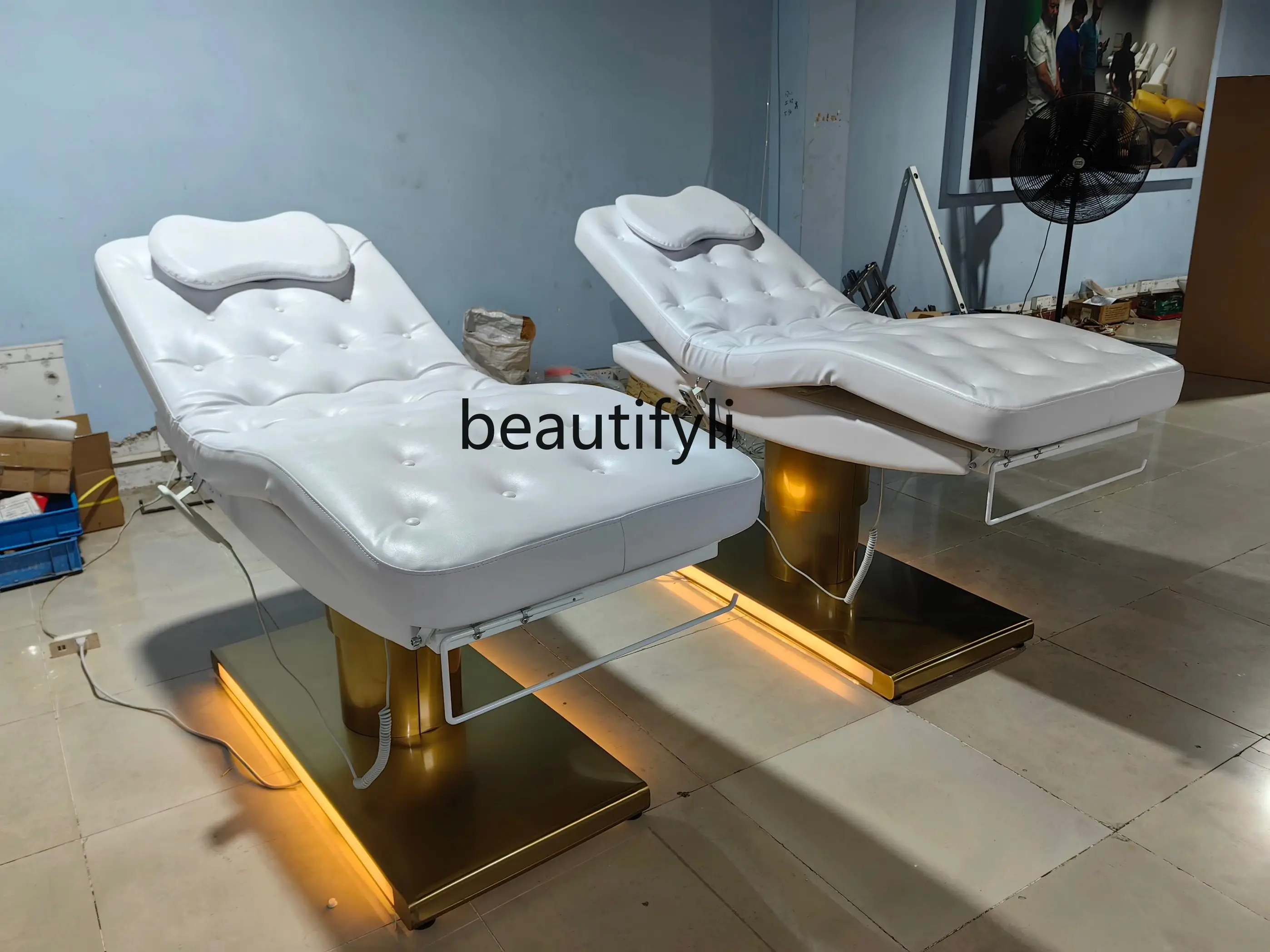 High-grade electric beauty bed  fully automatic lifting multi-functional embroidery bed special for beauty salons  operating bed