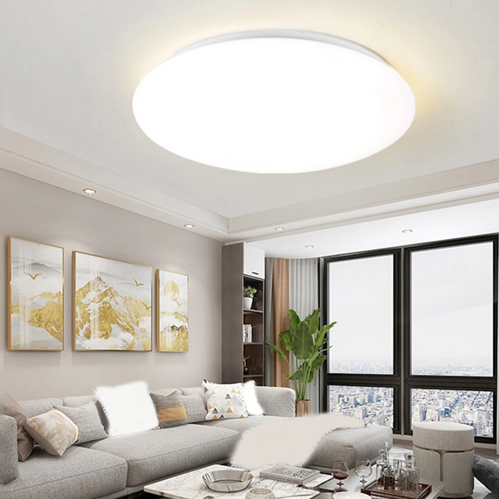 

Acrylic LED Flush Mount Ceiling Bedroom Bathroom Hallway Light Fixtures Bright Even Light Distribution Easy Installation Long