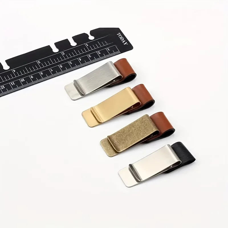 2 Pcs Stainless Steel Pen Holder, Pencil Holder, Bill Holder, Vintage Loose-leaf Notebook Accessories for Traveler's Notebook