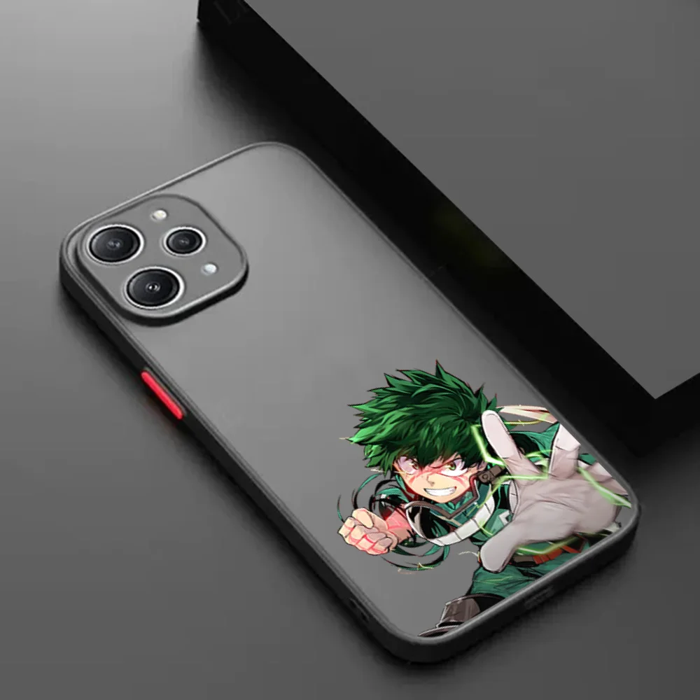 Frosted Phone Case For Xiaomi Redmi Note 10 9 9s 10s 7 8 8t 10a 10t 10c 10a 9t Pro 9a 9c My Hero Academia Midoriya-Izuku Cover