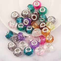 20pcs Resin Beads Transparent Big Hole Loose Spacer Beads for Jewelry Making Bracelet Necklace Earring DIY Accessories