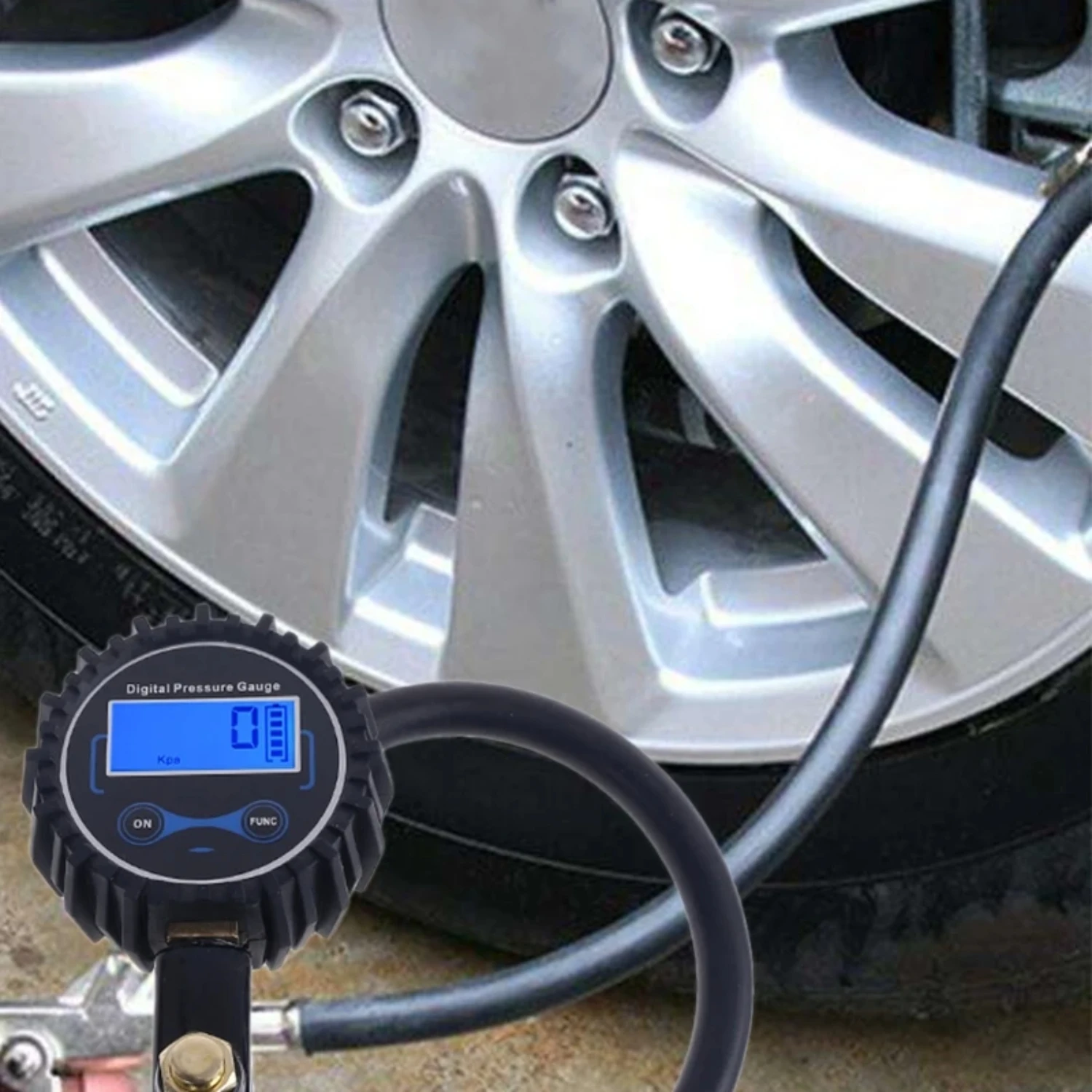 200PSI Tire Air Pressure Inflator Gauge LCD Display LED Digital Backlight Vehicle Tester Inflation Monitoring Manometer