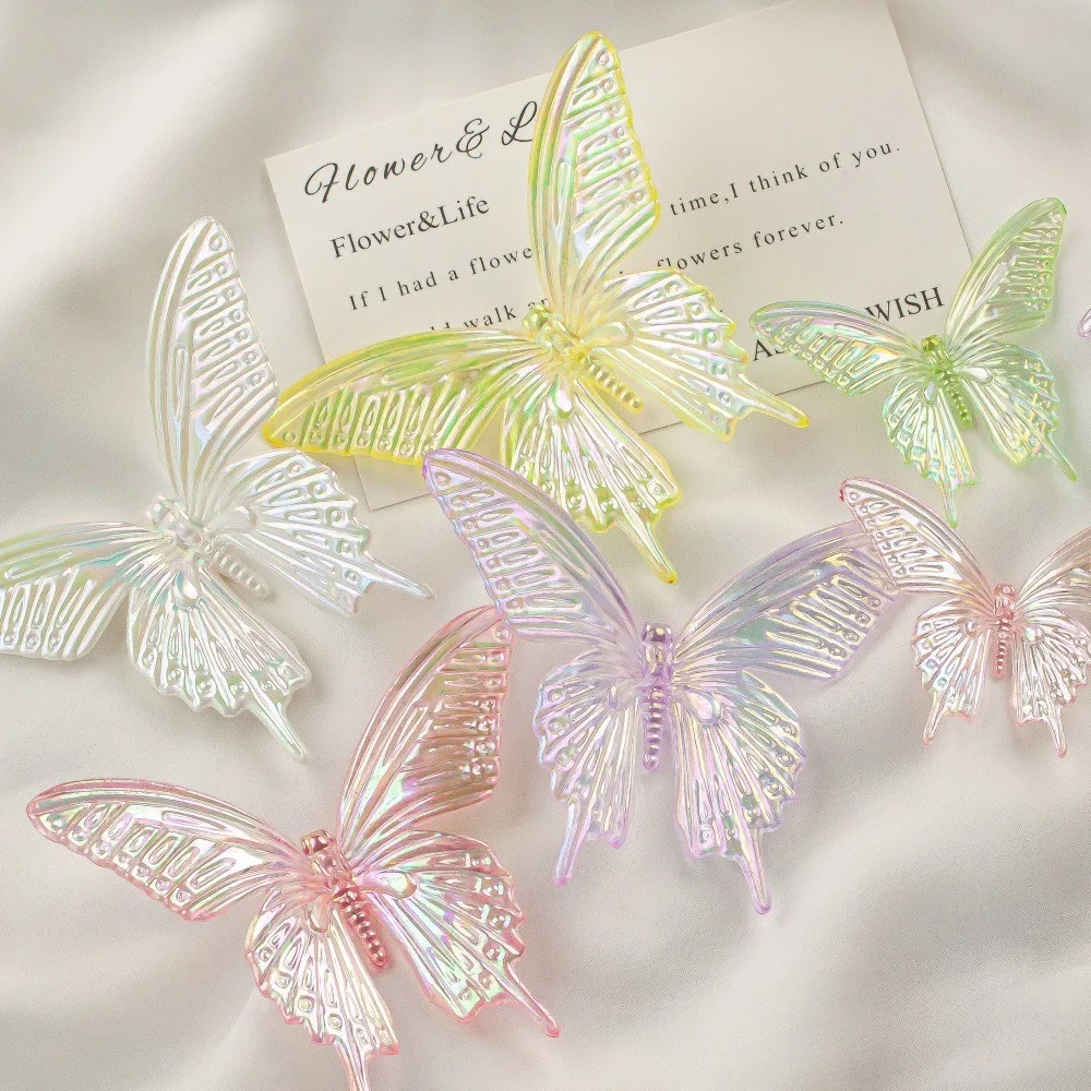 

5/10pcs Multicolor 3D Laser Butterfly Headwear Crafts Hair Accessories DIY Acrylic Hairpin Wedding