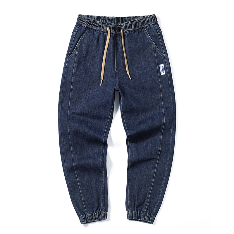 Jeans für Männer Loose Fit Jogger Hosen Overs ize Baggy Pants Harem weites Bein elastische Taille Kordel zug männliche Jeans hose verjüngt