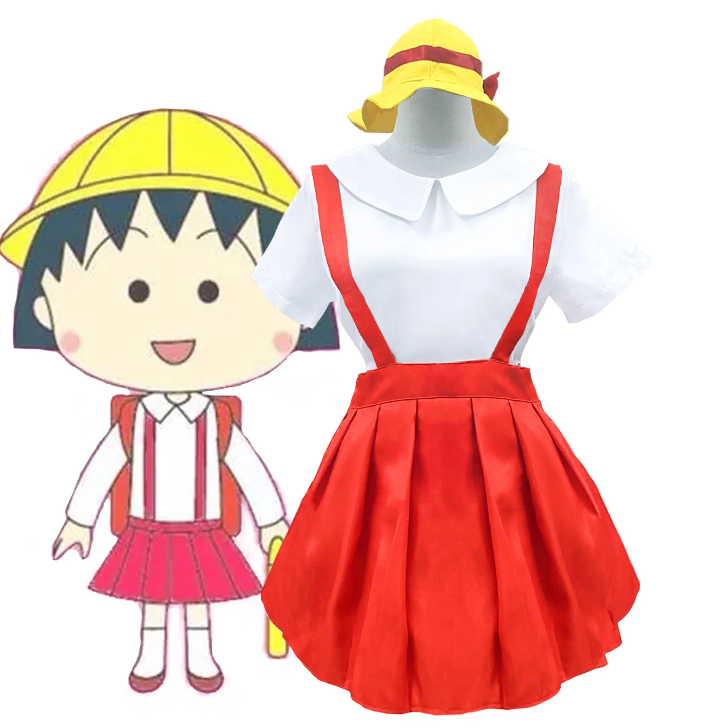 Chibi Maruko Chan Cosplay Costumes Girls School Uniforms Kindergarten Uniforms Halloween Party Costumes