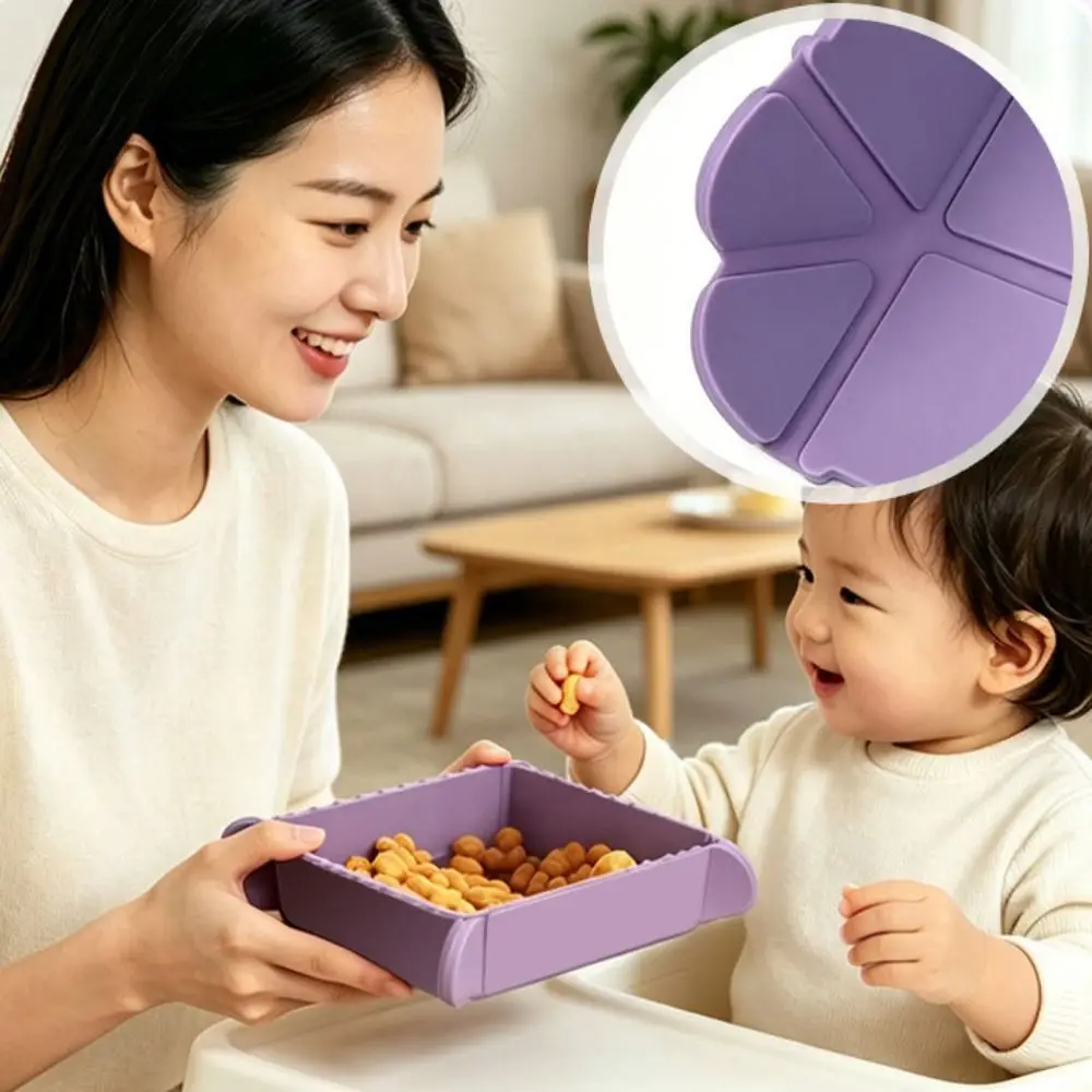 Silicone Heat Insulation Pad Non-slip Anti-scald Foldable Camping Plates Multifunctional Stackable Collapsible Snack Tray Travel