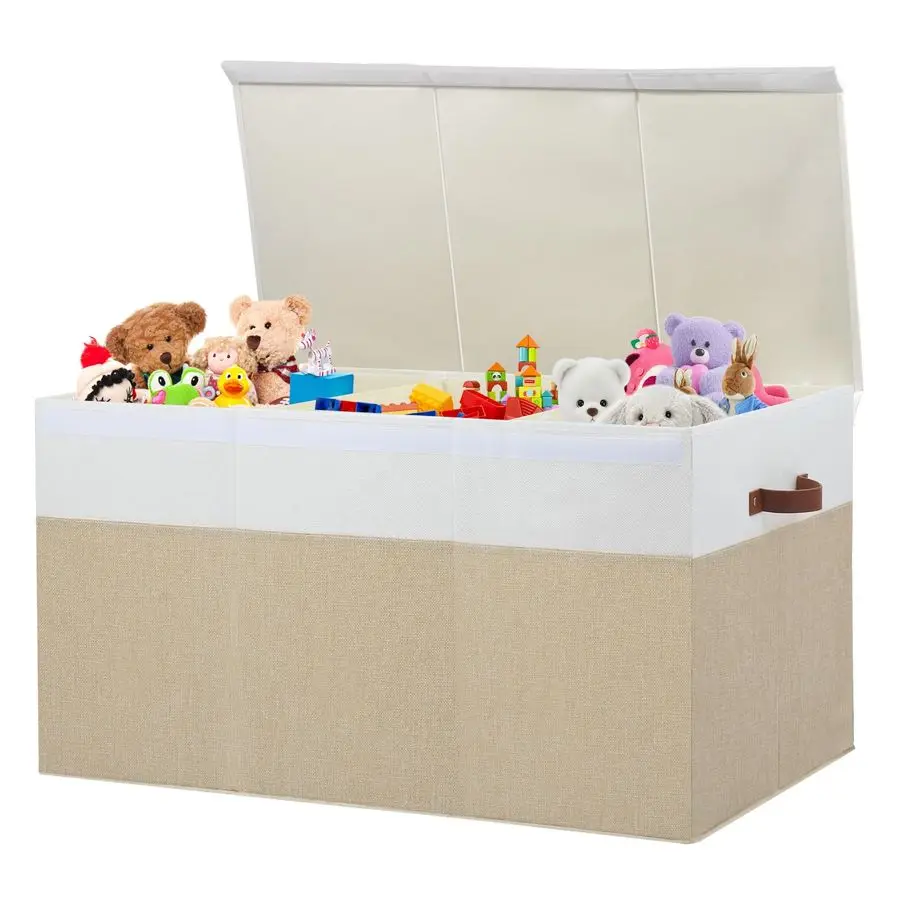 

Большой ящик для хранения игрушек с крышкой, прочная корзина-органайзер для хранения игрушек с разделителями для детей, мальчиков, девочек, детской комнаты, Clo