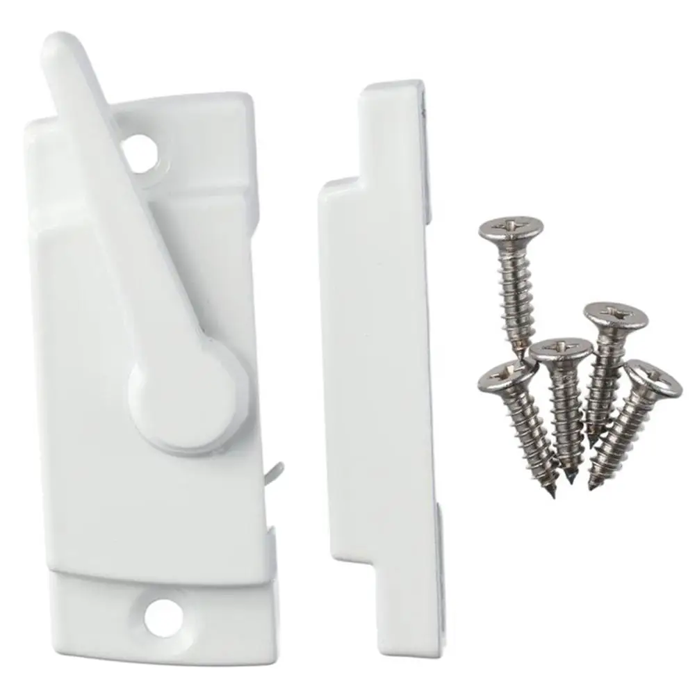 Cam Action Window Sash Locks with Keeper White Sliding Window Sash Locks for Double Hung Window Security