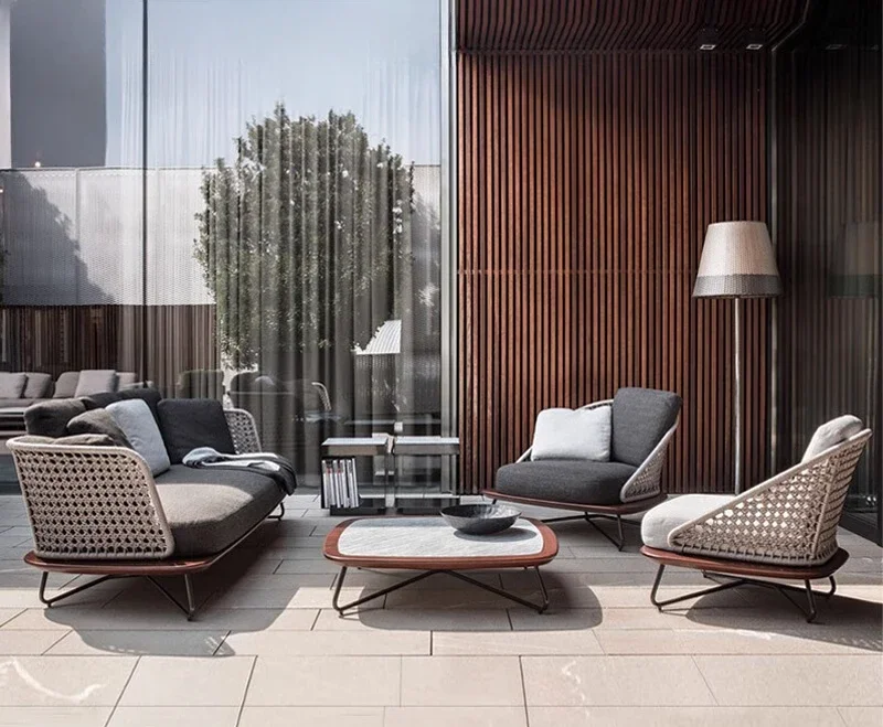 

Loveseat Sofas Luxury Outdoor Furniture Balcony Couch Sofa Sets Modern Garden Lounge Set Living Complete Single Room Bed Patio