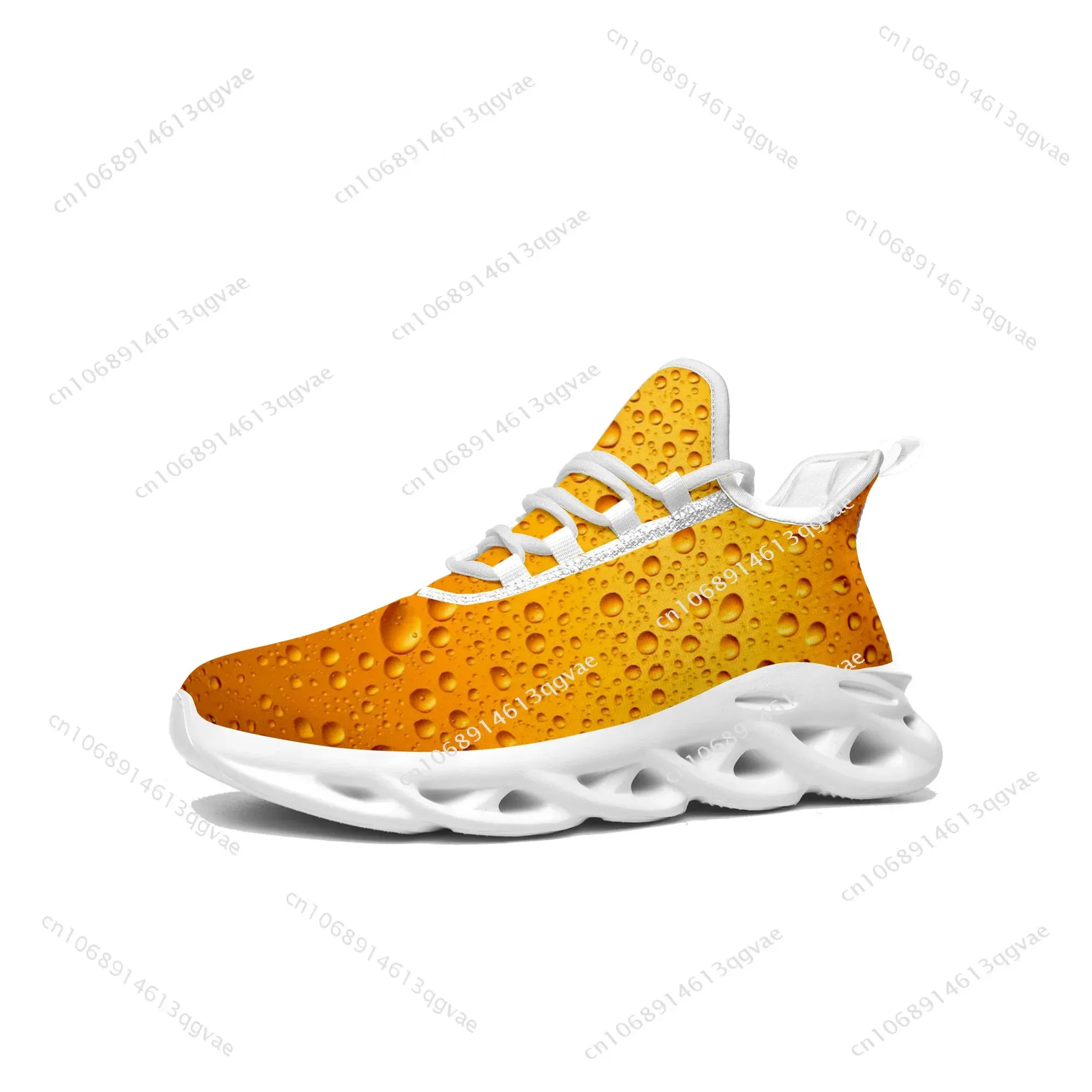 Beer Unisex 3D Print Flats Sneakers Mens Womens Sports Running High Quality Sneaker Lace Up Mesh Footwear Tailor-made Shoe White