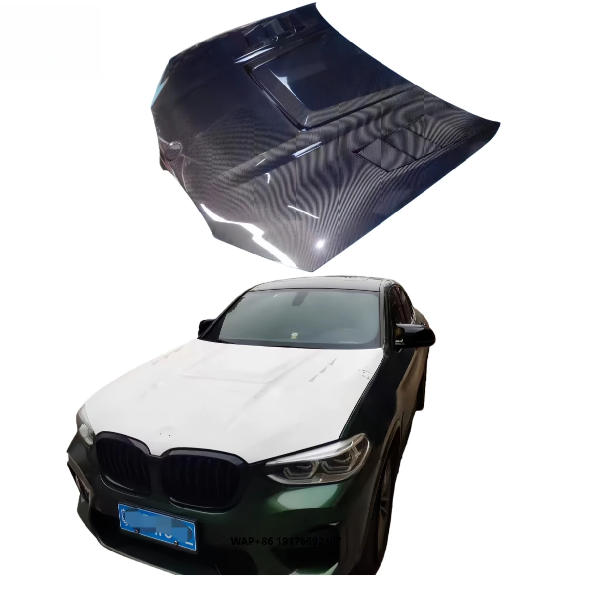 

Carbon Fiber Perforated Front Bonnet forBMW X3 G01 G08 Upgrade; X4 G02 Lightweight Engine Hood Body Kit