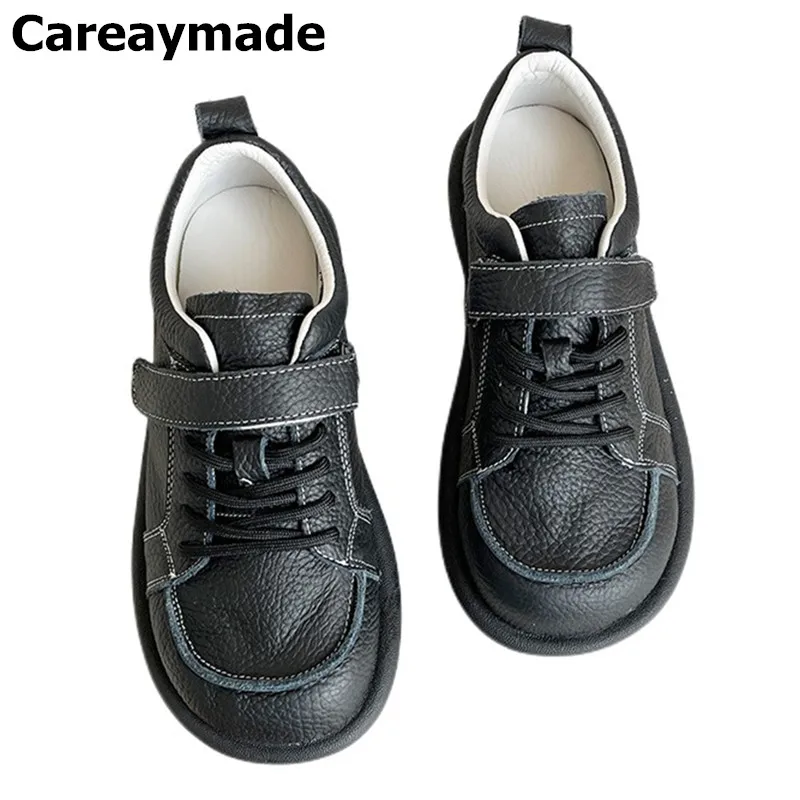 

Careaymade-Genuine leather women's shoes Feet feeling literary small white shoes single shoes women retro ugly cute Bread shoes