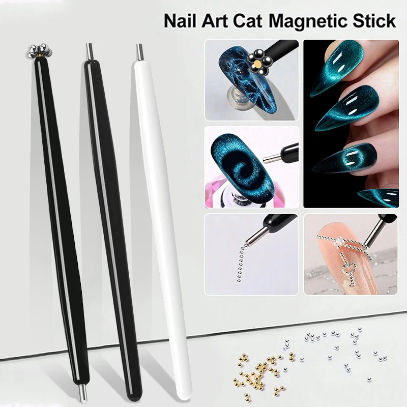 1pc penna di aspirazione magnetica per perline in acciaio magnete per gatti multifunzionale bastone magnete per gatti gel UV smalto manicure strumenti per nail art