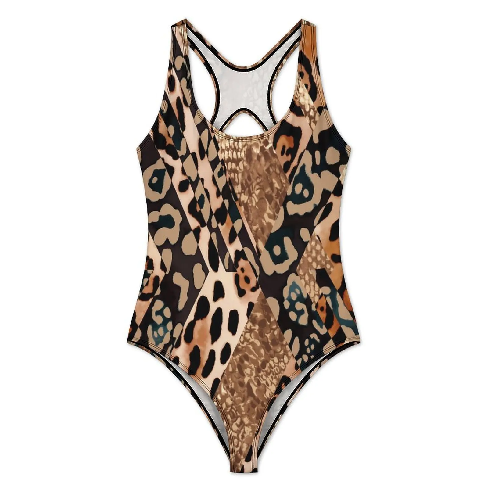 Abstract Snakeskin Swimsuit Sexy Leopard Ladies Swimwear One Piece Novelty Swimsuits Holiday Swim Push Up High Cut Beach Wear