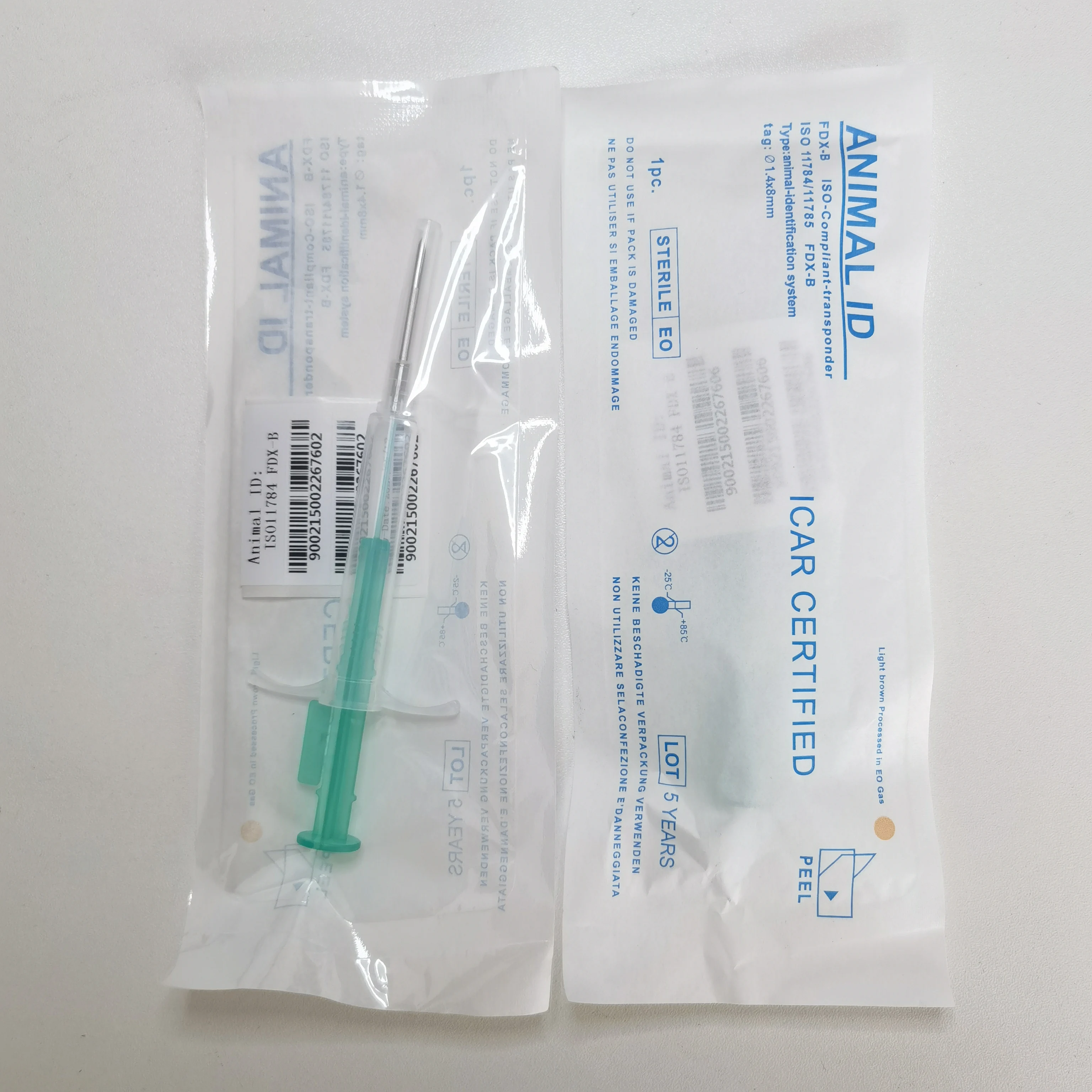 READELL Free Shipping Pet Microchips 2.12x12/1.4x8mm ISO11784/785 FDX-B cat dog,snake syringe EM4305 fish microchip