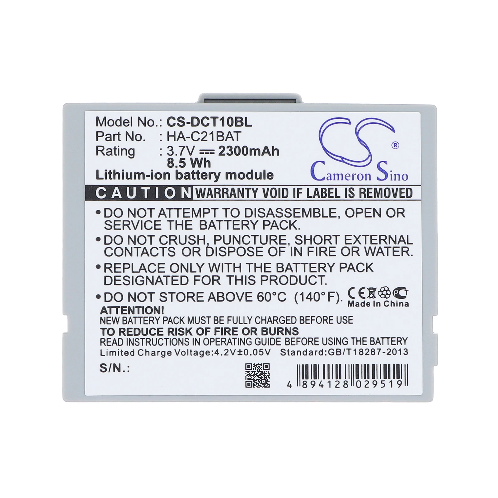 CameronSino Battery for Casio IT10 fits Casio HA-C21BAT Barcode Scanner battery 2300mAh 3.70V Li-ion White Grey