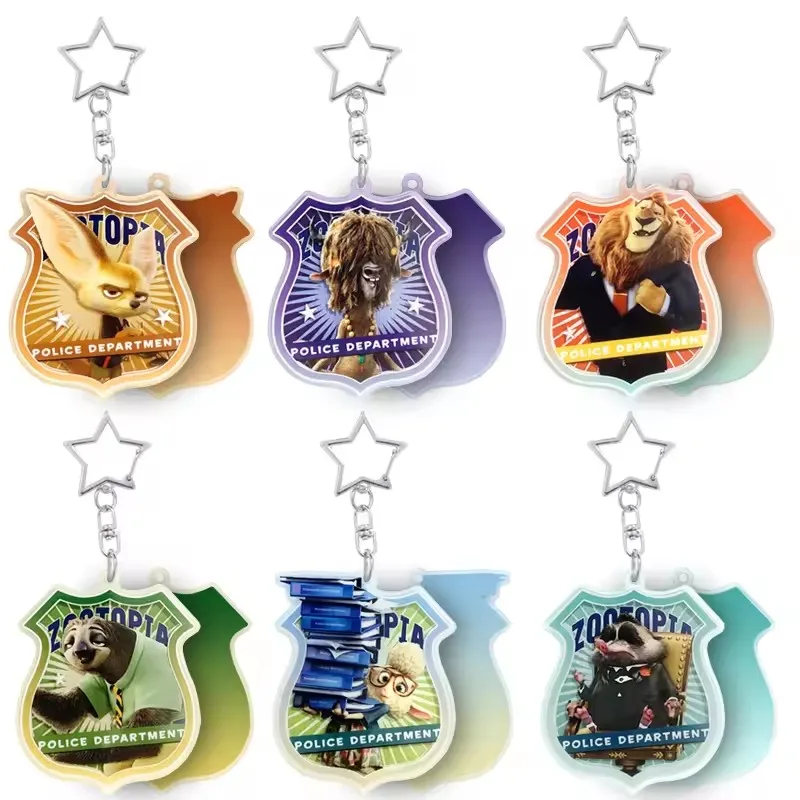 

12 styles Disney Zootopia Judy Nick Anime Figure Image Acrylic Badge Pendant Series Children Gift