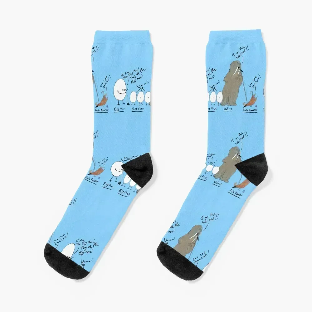 

I am the walrus Socks floor winter thermal soccer anti-slip colored Socks Male Women's
