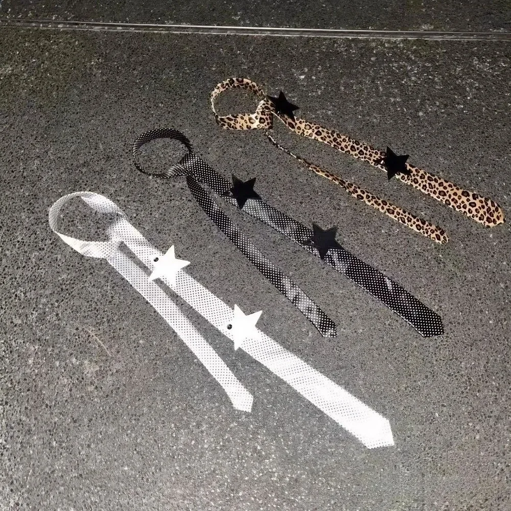 الرجعية أنيقة ليوبارد طباعة وشاح فتاة حار اليد تعادل وشاح هيرباند ستار أنيق البولكا نقطة حزام خصر ارتداء اليومي