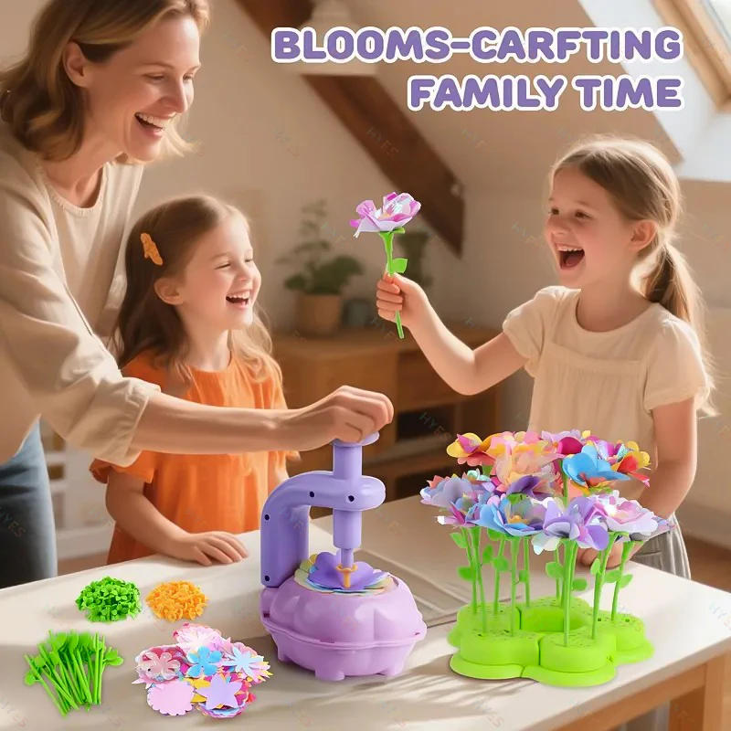 HYES Kids DIY bloemboeketkit Educatieve knutselset DIY bloemstuk Kinderspeelgoed Maak eigen cadeau voor verjaardagsvakantie