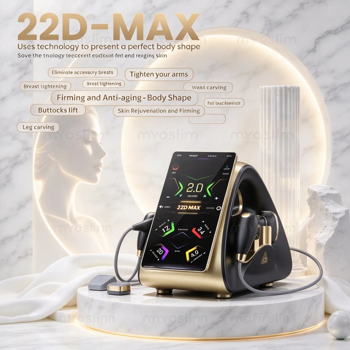 Macchina Portatile 22D MAX HIFU RF per Lifting Facciale, Rassodamento della Pelle, Anti-Età, Modellamento del Corpo, Attrezzatura per Saloni di Bellezza