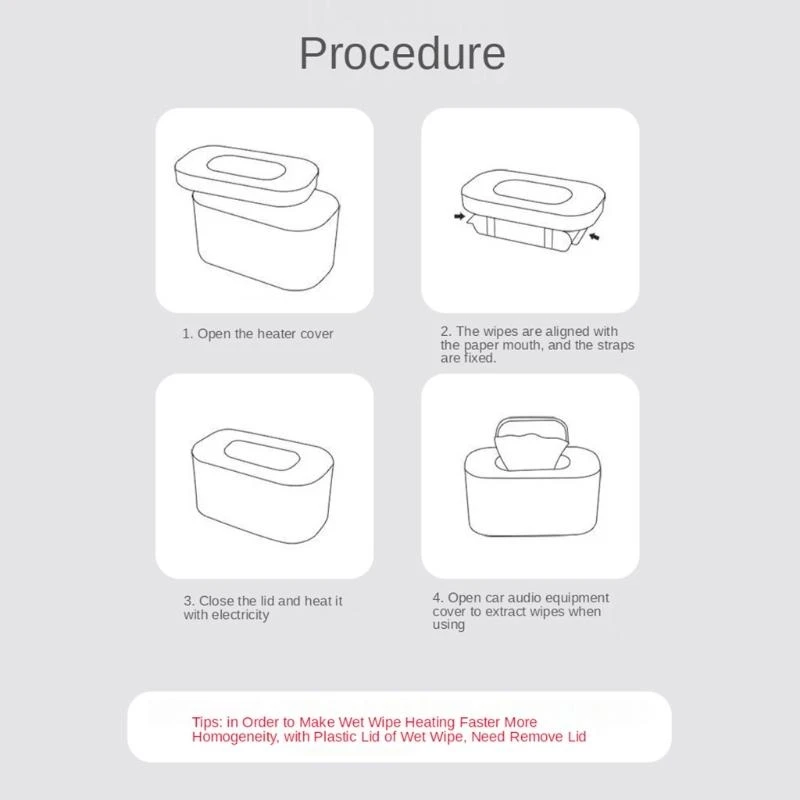 J15U الطفل يمسح دفئا سخان منديل ترموستات المنزلية المحمولة الرطب الأنسجة صندوق التدفئة العزل موزع #5