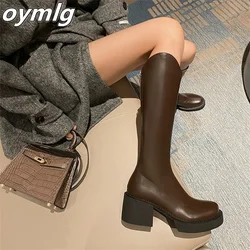 2023Winter Boot Women's Thick Sole High Heel V-Neck Knight Boots Thick Heel High Tube Boots Slim Long Boots Women's Single Boots