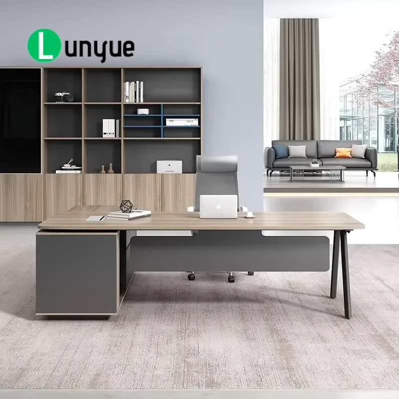 Modern L Shaped Office Desk and Chair Set High End Simple Design Executive Supervisor Workstation for Home Business Furniture