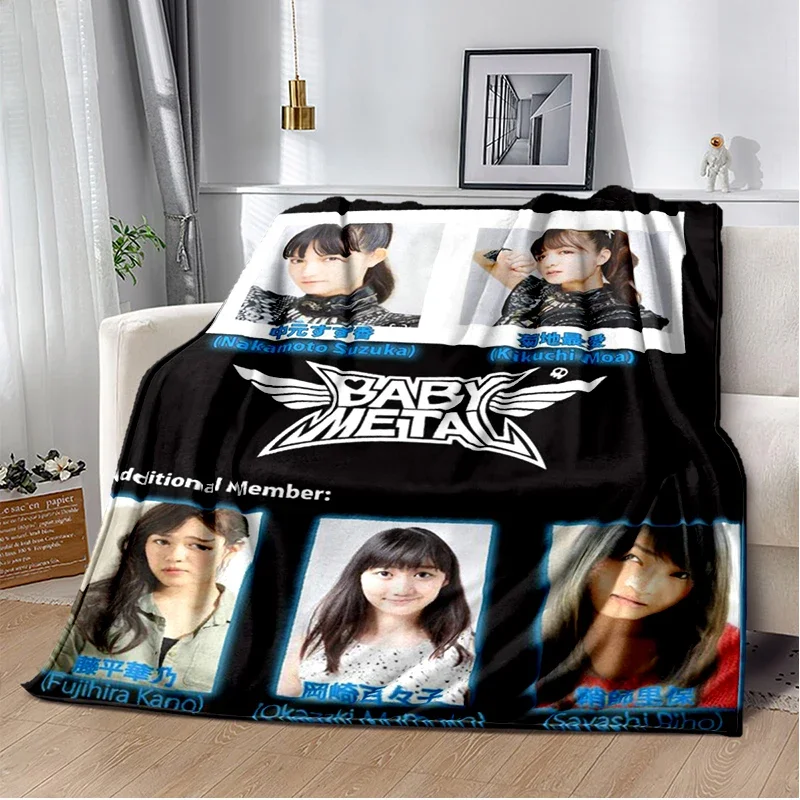 Japanese idol group babymetal combination Throws Blanket Sofa Hiking Picnic Bed Fashion Super Soft Flannel Blanket birthday gift