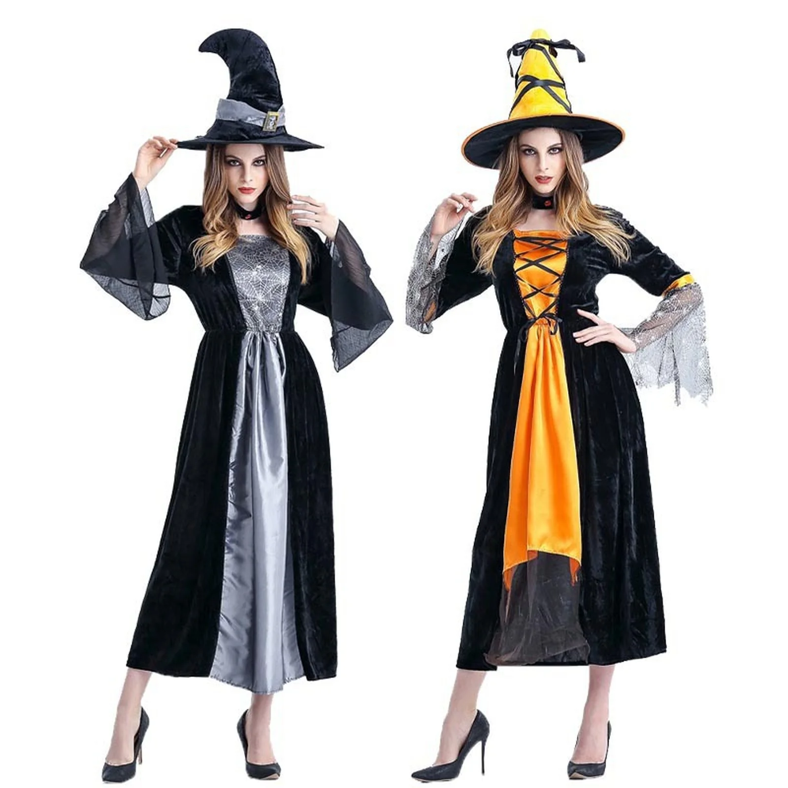 Halloween Witch Demon Role-Playing Costume Skirts And Hats Clothing Suitable For Party And Holiday Atmosphere Decoration