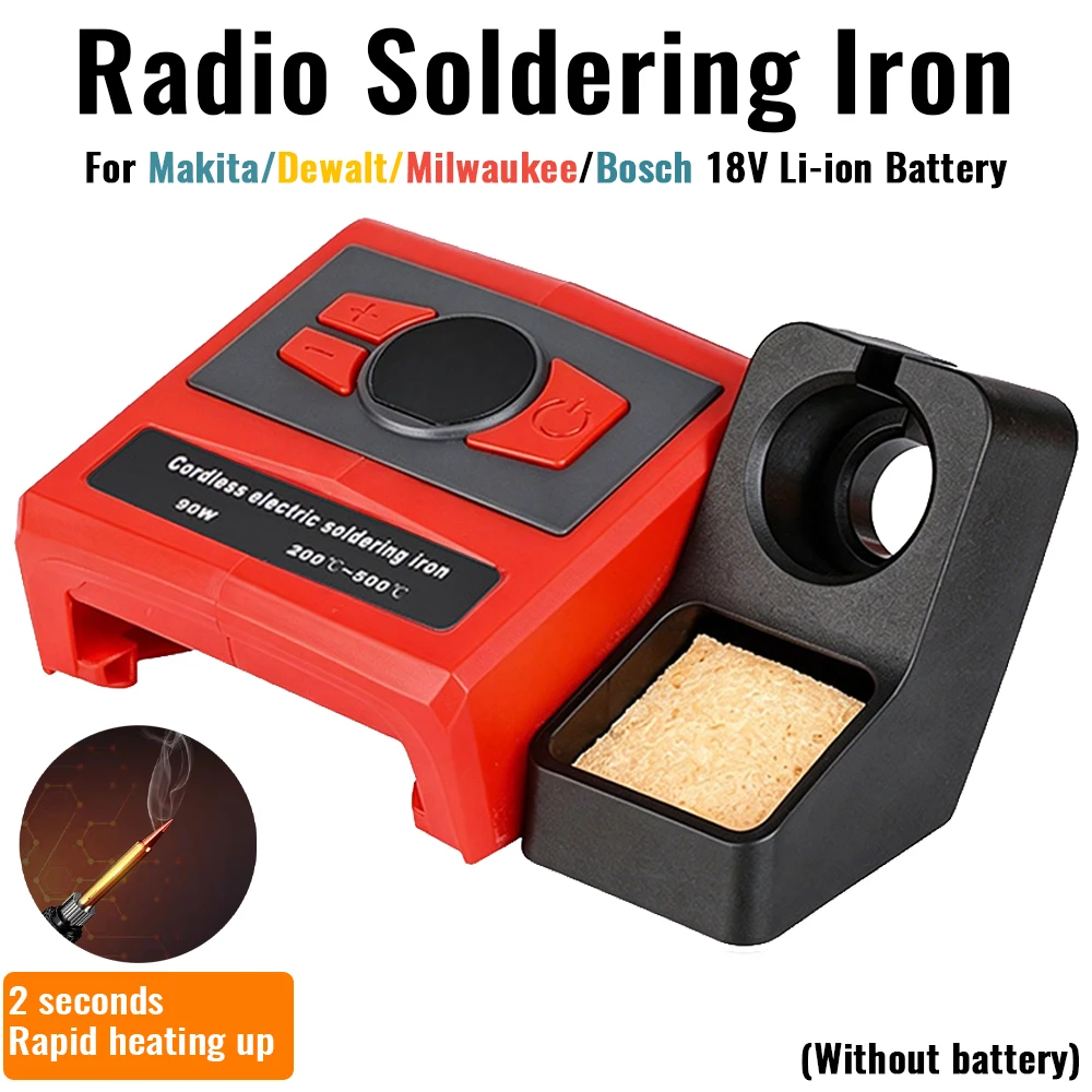 Portable Cordless Soldering for Makita/Milwaukee/Bosch /Dewalt 18/20V Li-ion Battery Station Lithium Soldering Iron for DIY