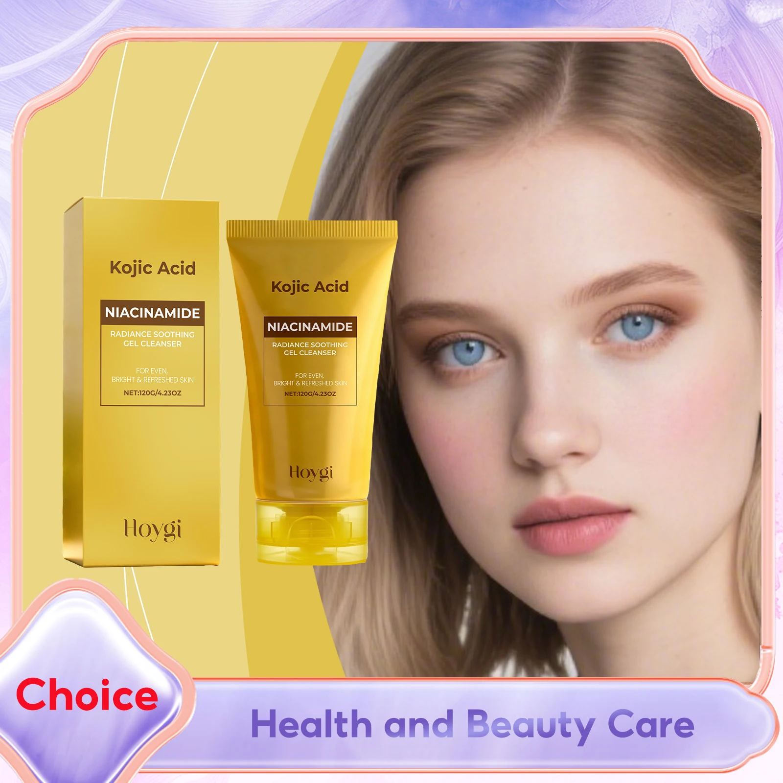 Kojic Acid Facial Cleanser for Brightening Dark Spot Balancing Skin Tone Soothing Deep Pore Cleansing Niacinamide Face Wash Foam