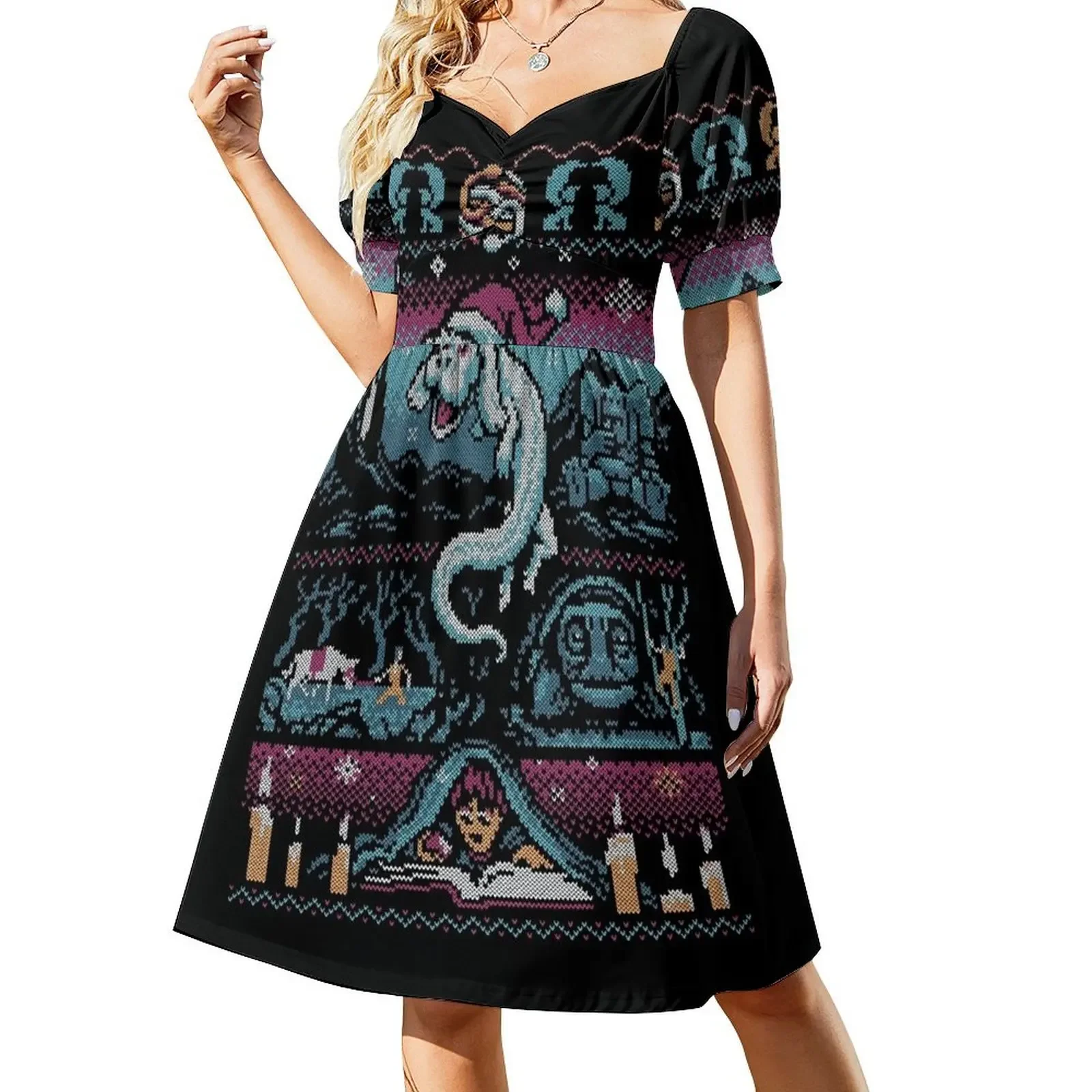 

Neverending Christmas Short-Sleeved Dress luxury dress Evening gown luxury evening dress woman for wedding