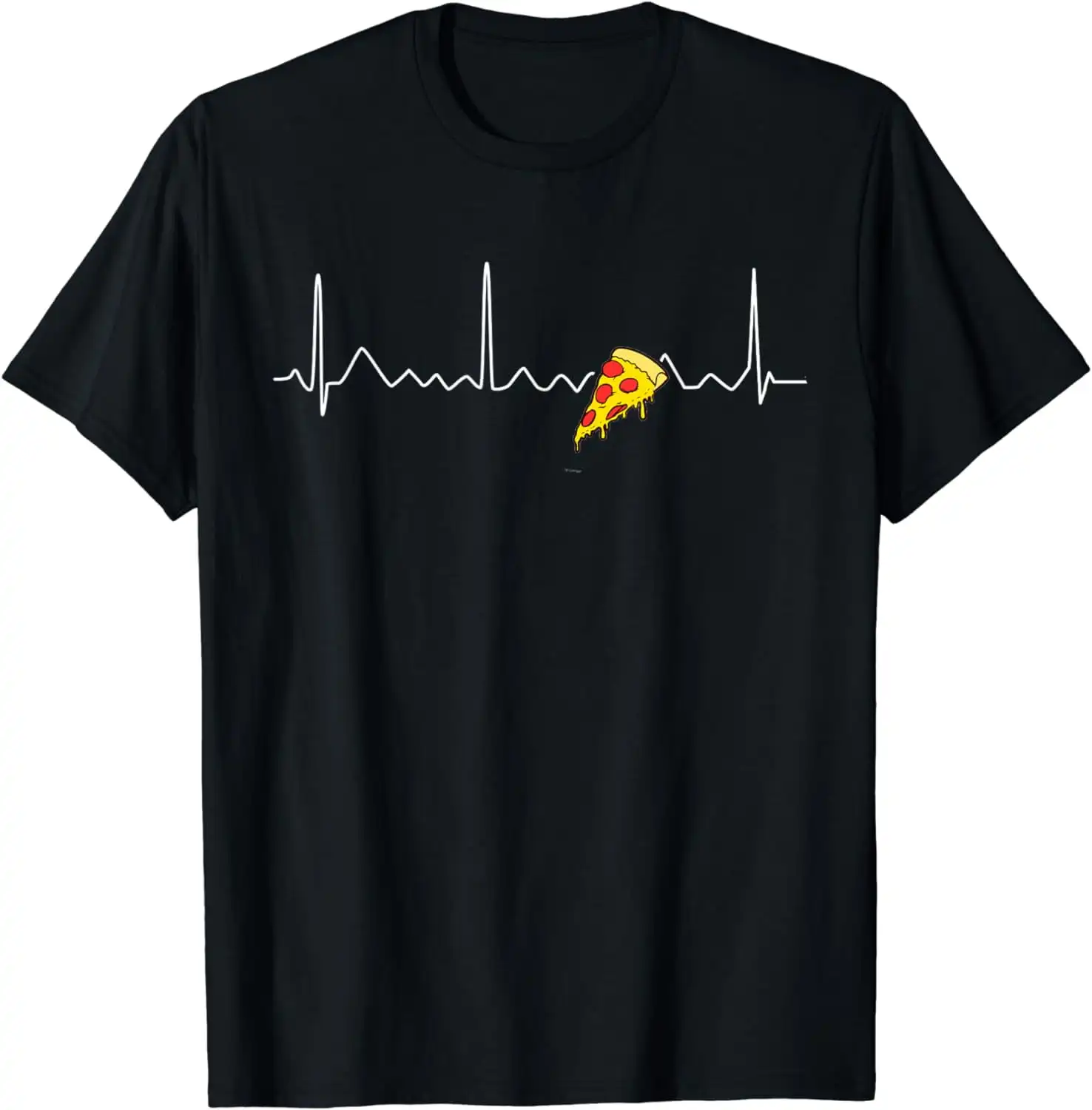 100% Cotton Heartbeat Tee Funny Gifts Pizza Lovers T- Golf Gift T-Shirt For Men And Women